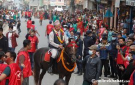 पाटनको मूलचोकदेखि बालकुमारीसम्म एकल घोडेजात्रा (फोटो फिचर)