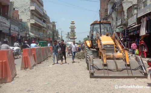 वीरगञ्जको मुख्य सडक मर्मतका लागि महानगरको ताकेता