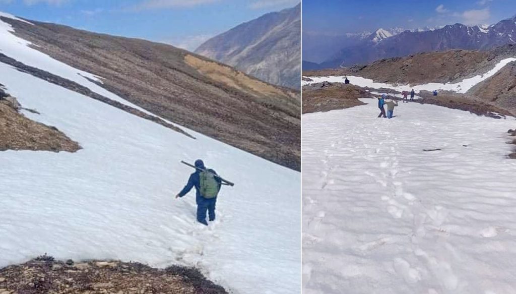 हिउँ छिचोल्दै लिमी क्षेत्रका मतदान केन्द्र पुगे कर्मचारी