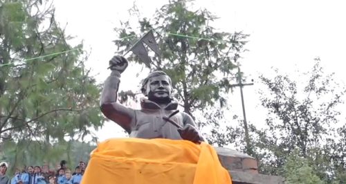 नुवाकोटको ककनीमा प्रकाश दाहालको शालिक अनावरण