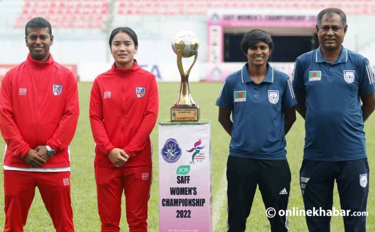 साफ महिला च्याम्पियनसिप : नेपाल विरुद्ध बंगलादेशलाई २ गोलको अग्रता
