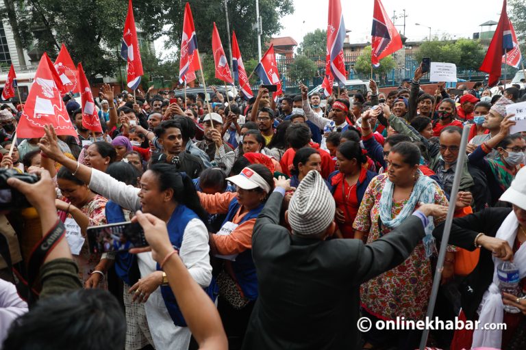 काठमाडौं महानगरपालिकाविरुद्ध व्यवसायीहरुको प्रदर्शन