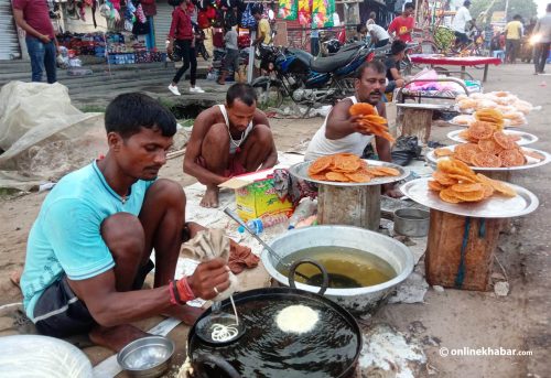 वीरगञ्जको सडकमा दशैं मेला, जिलेबी मुख्य आकर्षण