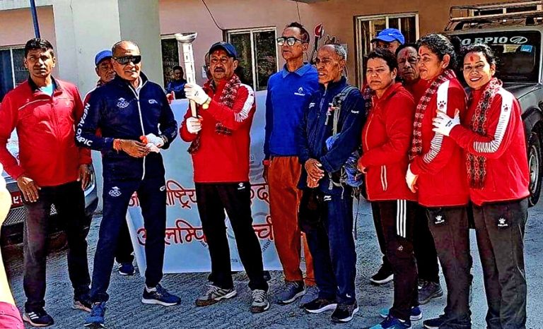 ओलम्पिक टर्च लुम्बिनी लगिने
