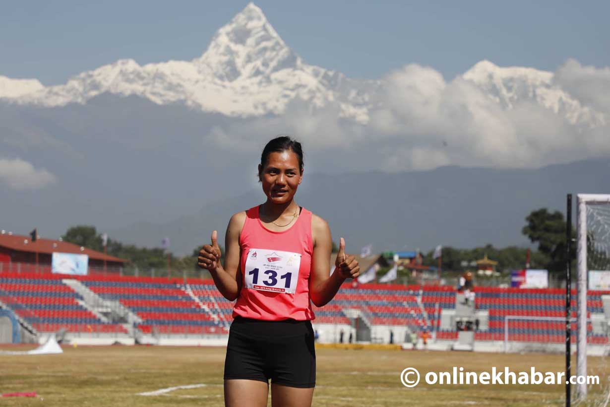 नवौं राष्ट्रिय खेलकुद : महिला हाइजम्पमा आर्मीकी खगीतालाई स्वर्ण