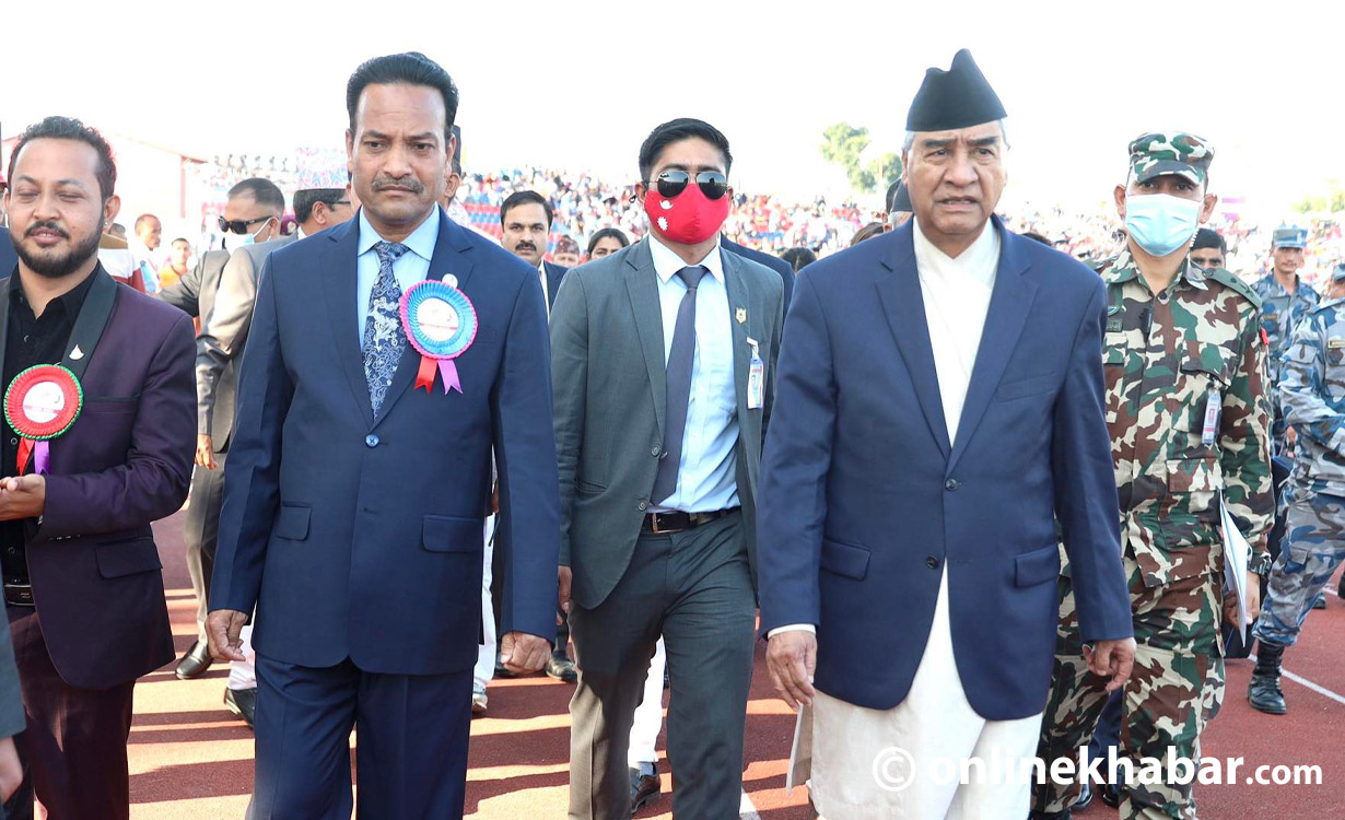 नवौं राष्ट्रिय खेलकुदको समापनका लागि प्रधानमन्त्री देउवा पोखरामा