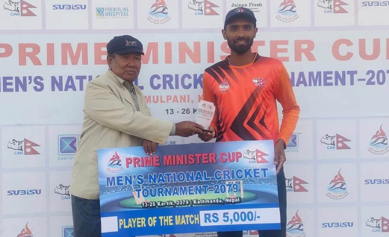 प्रधानमन्त्री कप क्रिकेटमा मधेस प्रदेशको विजयी सुरुवात