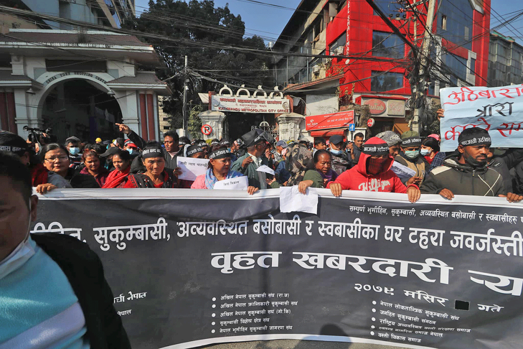Kathmandu metropolis surrounded by squatters