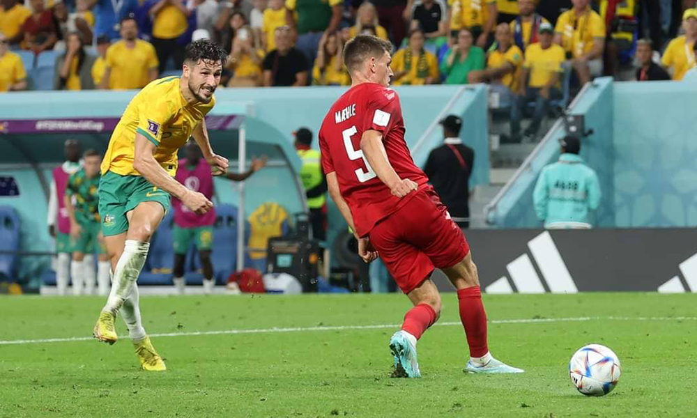 Australia are within the final 16 of the World Cup after 16 years, Denmark are eradicated