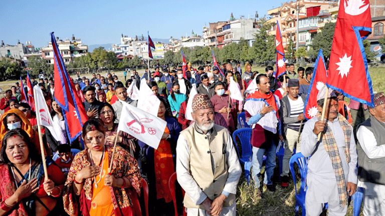 चुनाव चिह्न ‘क्रस खुकुरी’ भएका उम्मेदवारहरूले गरे आमसभा