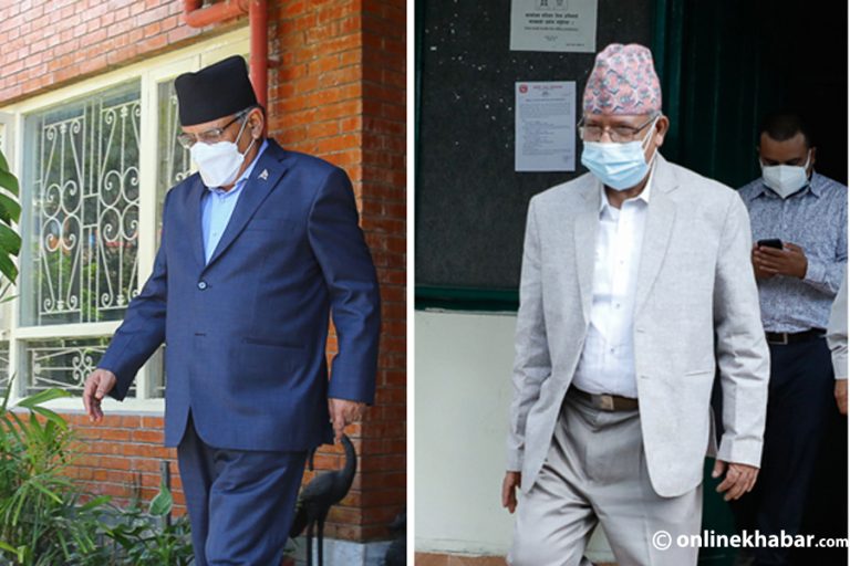 प्रचण्ड र माधवबीच सिंहदरबारमा भेटर्वार्ता