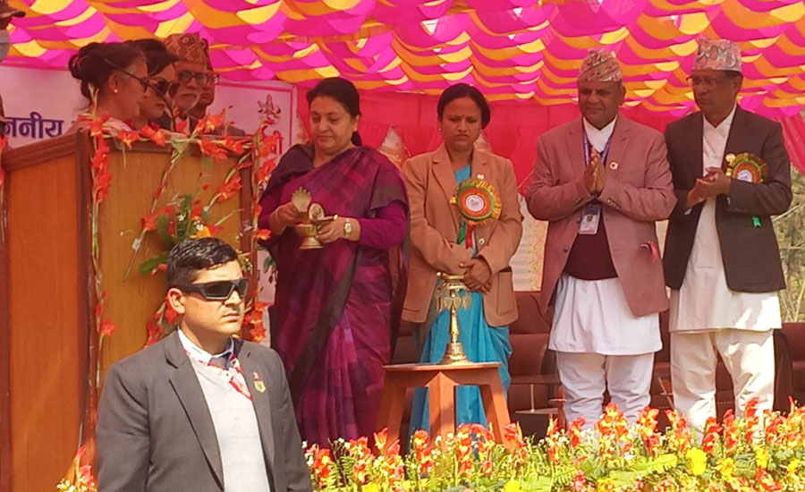 राष्ट्रपति भण्डारीले गरिन् आयुर्वेद शिक्षण अस्पताल भवनको उट्घाटन