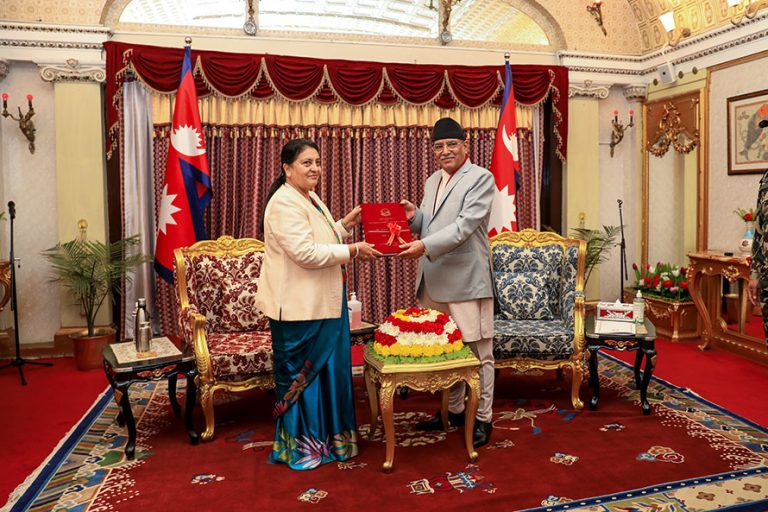 सरकारले राष्ट्रपति समक्ष बुझायो उपलब्धि सहितको वार्षिक प्रतिवेदन