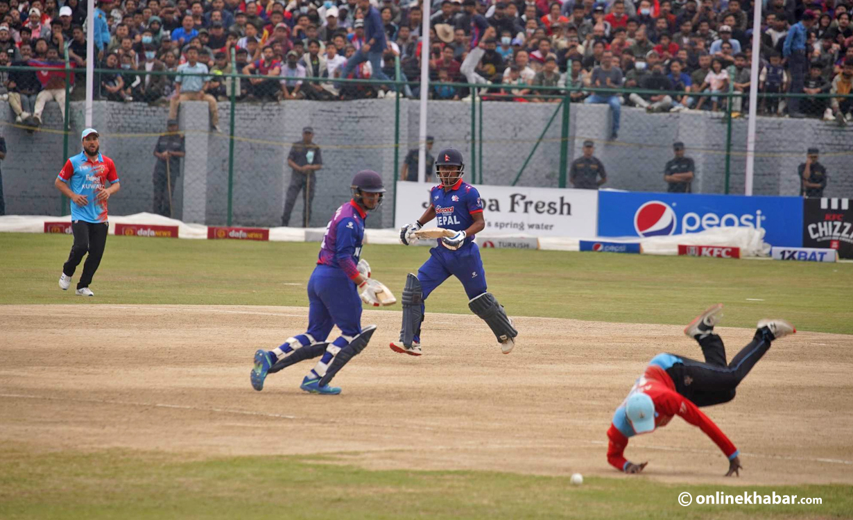 वर्षाले प्रभावित भएपछि नेपाल र कुवेतको खेल ४२ ओभरमा घटाएर सुरु