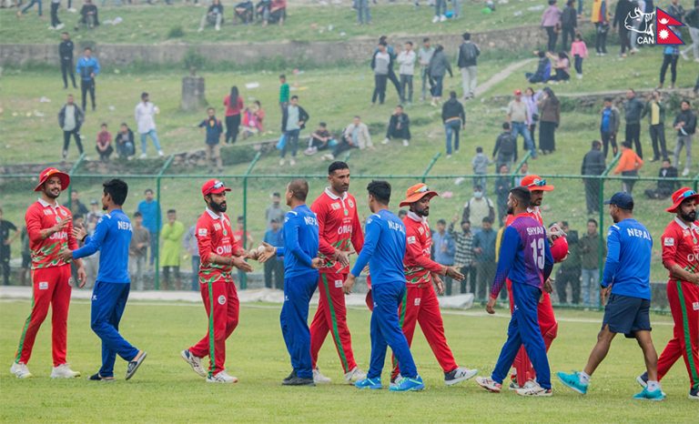 अभ्यास खेलमा ओमानमाथि नेपाल ५ विकेटले विजयी