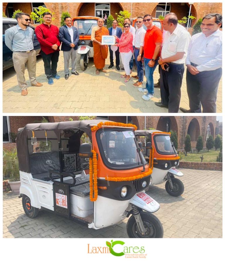 लक्ष्मी केयर्सद्वारा लुम्बिनी विकास कोषलाई २ थान विद्युतीय गाडी सहयोग