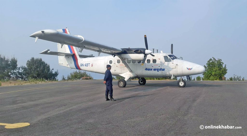 रेसुङ्गामा नेपाल वायुसेवा निगमको जहाजबाट परीक्षण उडान
