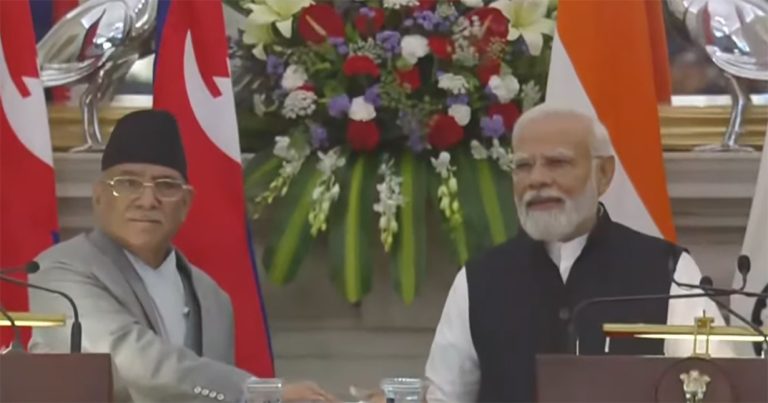 प्रचण्ड र मोदीले उद्घाटन गरे विराटनगरको रेल