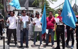 भारतीय दूतावास अगाडि राप्रपा निकट युवा संगठनको प्रदर्शन