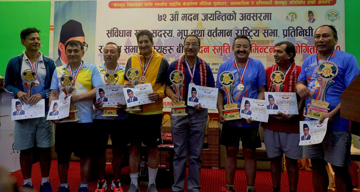 राजेन्द्र राई र लिलबहादुर थापाको जोडीले जित्यो मदन स्मृति ब्याडमिन्टन