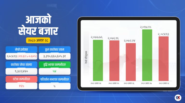 दोहोरो अंकले घट्यो सेयर बजार, फाइनान्सका लगानीकर्ताले धेरै गुमाए