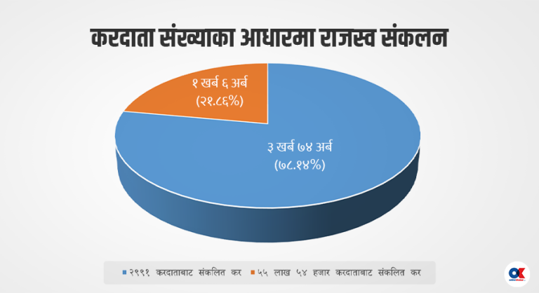 ०.०५ प्रतिशत करदाताले तिर्छन् ८० प्रतिशत कर