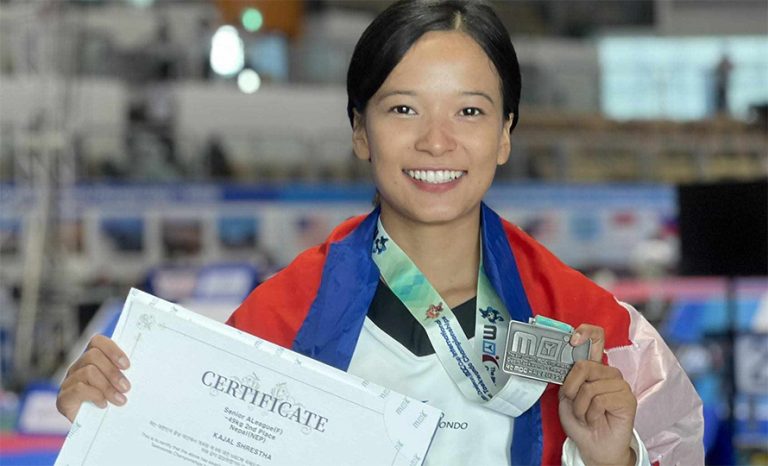 अन्तर्राष्ट्रिय तेक्वान्दो प्रतियोगितामा नेपालकी काजललाई रजत पदक