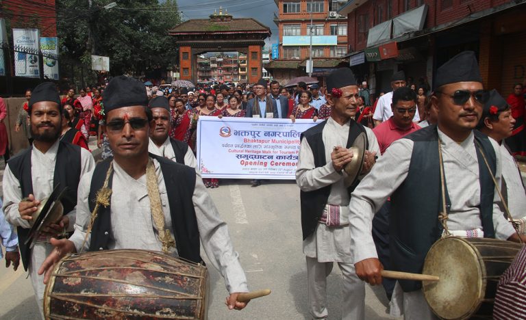 पर्यटन प्रवर्द्धन गर्न भक्तपुरमा पोखरी पदयात्रा