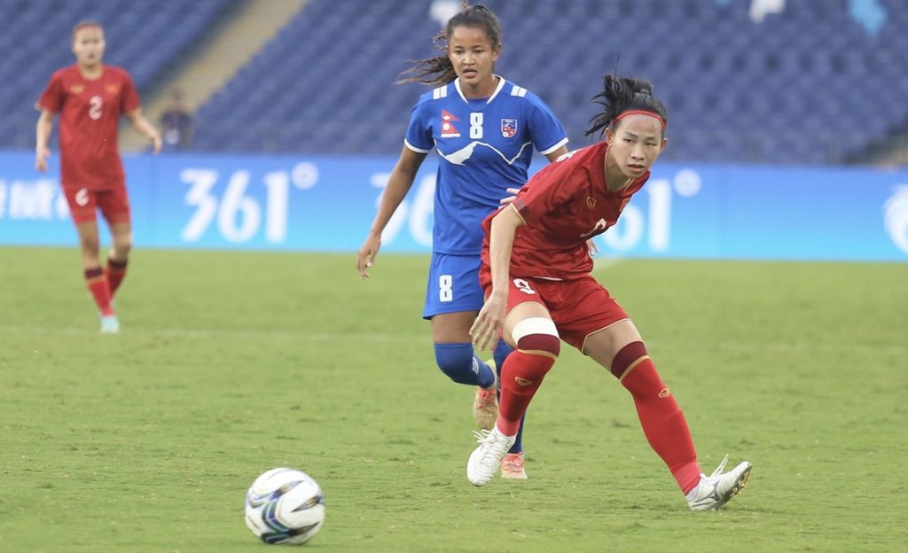 एसियन गेम्सको महिला फुटबलमा नेपाल भियतनामसँग पराजित