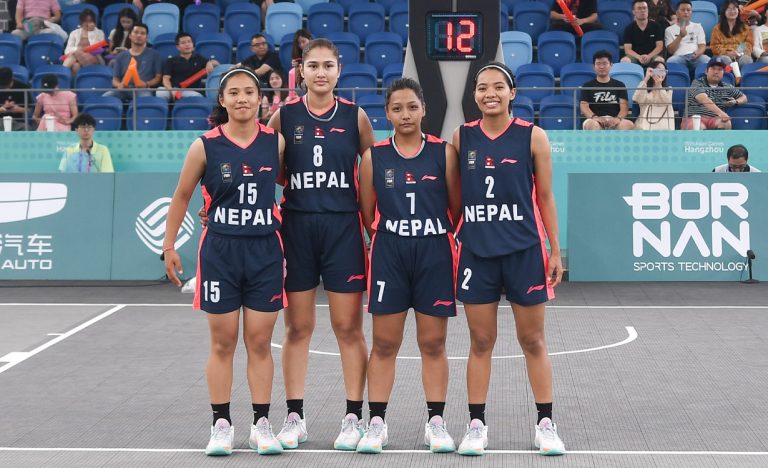 १९औं एसियाडको  थ्री बाई थ्री महिला बास्केटबलमा नेपाल सबै खेलमा पराजित