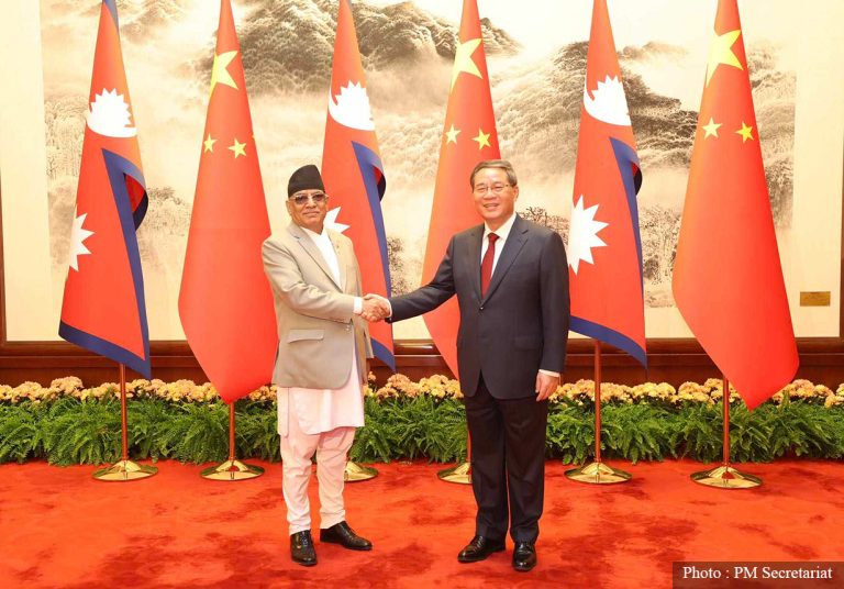 नेपाल–चीन द्विपक्षीय भेटवार्ता जारी