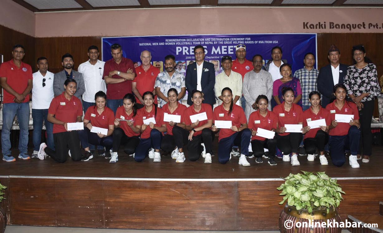 भलिबल खेलाडीलाई पहिलो पटक मासिक तलब