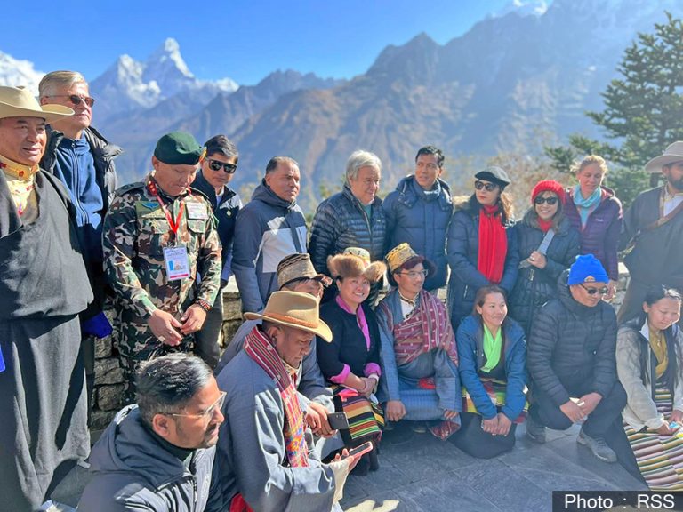 नेपालमा जलवायु परिवर्तनको असरबारे विश्वको ध्यानाकर्षण गराउने महासचिव गुटेरेसको प्रतिबद्धता