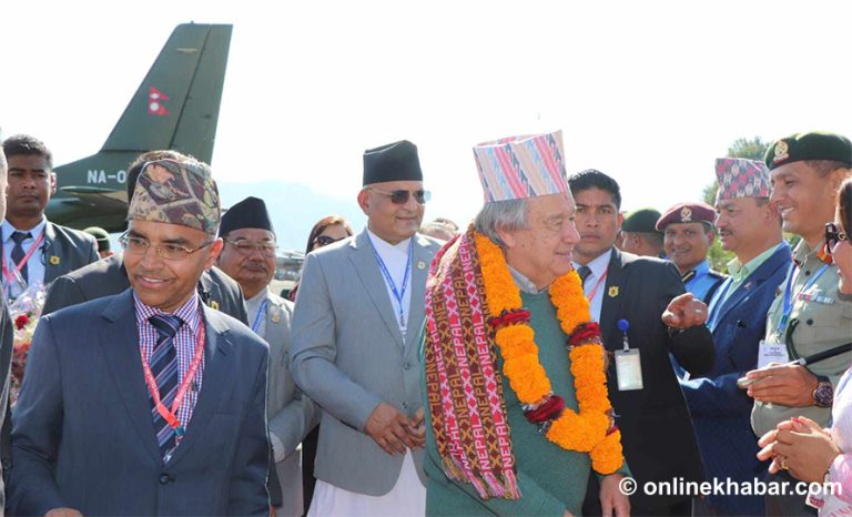 पोखरामा गुटेरेसको बास बेलायती राजकुमार चार्ल्स बसेको कोठामा