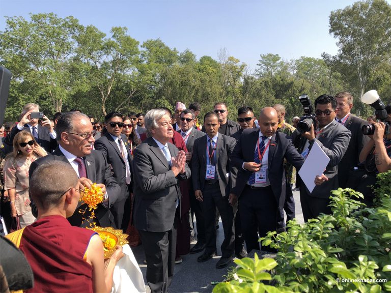 संयुक्त राष्ट्रसंघका महासचिव गुटेरेस लुम्बिनी आइपुगे