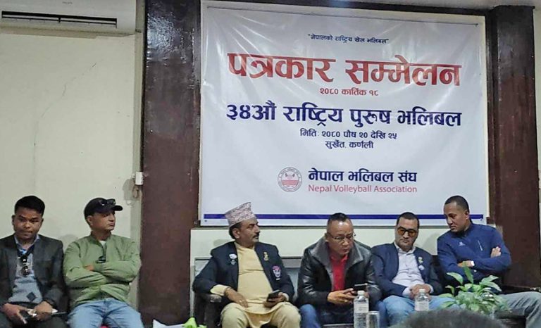 ३४ औँ राष्ट्रिय पुरुष भलिबल प्रतियोगिता २० पुसदेखि सुर्खेतमा हुने