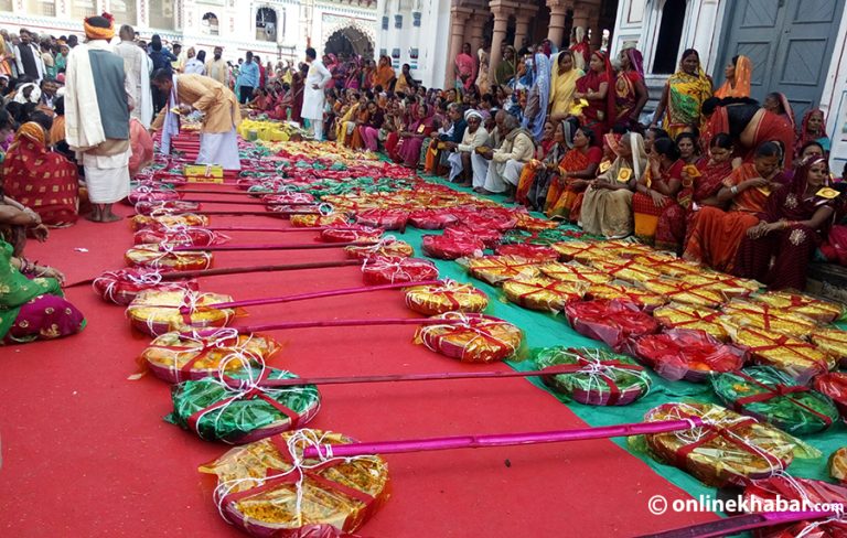 विवाहपञ्चमीको चौथो दिन आज तिल्कोत्सव, राम मन्दिरमा पुर्याइन्छ कोसेली