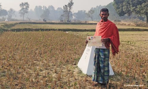 हराएको सीमा स्तम्भ पुनः गाड्दा नेपालीको खेतबारी भारतमा