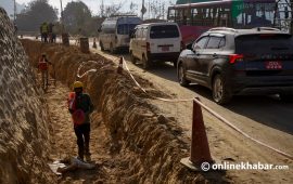 वर्षा सकिएपछि मुग्लिन–मलेखु सडक स्तरोन्नतिको काम थालियो   