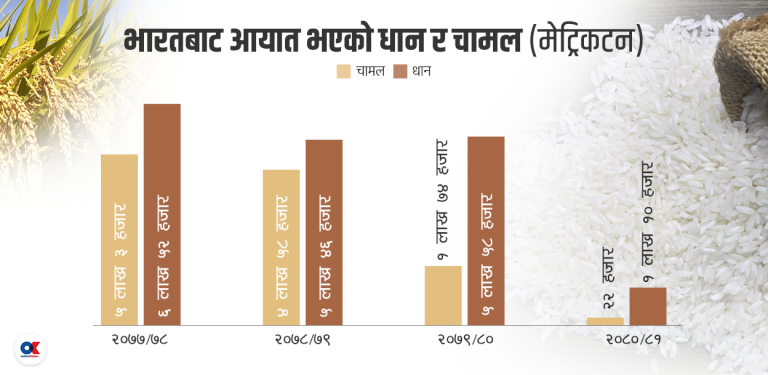 भारतले धान आयातको कोटा नदिंदा नेपाली चामल उद्योग समस्यामा