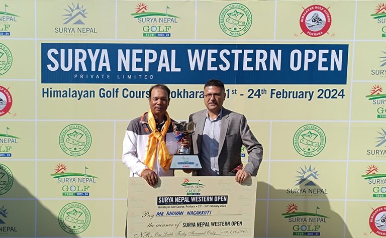 सूर्य नेपाल वेस्टर्न ओपन : रेकर्ड स्कोरमा भुवनले जिते करियरको‌ ११औं उपाधि