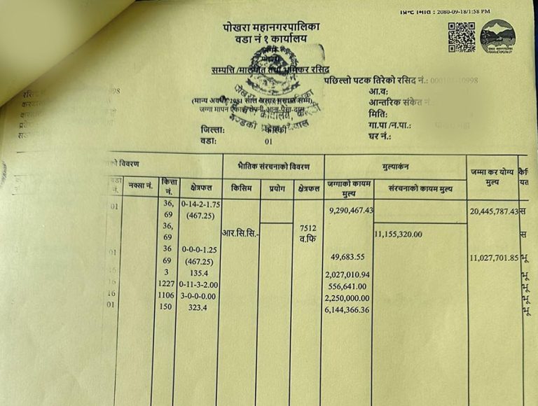 पोखरामा कर्मचारीले गलत रसिद प्रिन्ट गर्दा सेवाग्राहीलाई जरिवाना