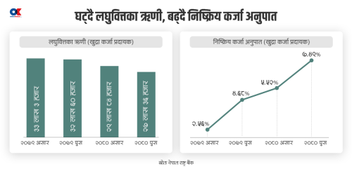 लघुवित्तको निष्क्रिय कर्जा साढे ७ प्रतिशत पुग्दा २१ संस्था नोक्सानीमा