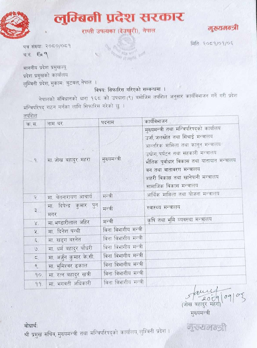 लुम्बिनीमा एकीकृत समाजवादीको आपत्तिपछि भगवतीलाई मन्त्री