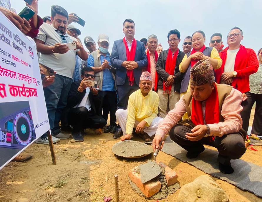 गौरिटारमा पौडी पोखरी र क्रिकेट मैदान निर्माण सुरु