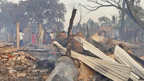 सप्तरीमा आगलागी हुँदा ११० घरगोठ जलेर नष्ट