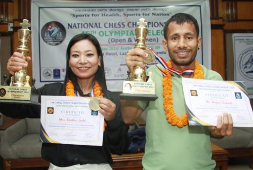 खुलातर्फ राजन सुवेदी र महिलातर्फ सिन्दिरा जोशी नेपाल च्याम्पियन