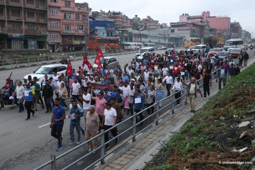 चक्रपथ विस्तारका लागि दबाब यात्रा (तस्वीरहरू)