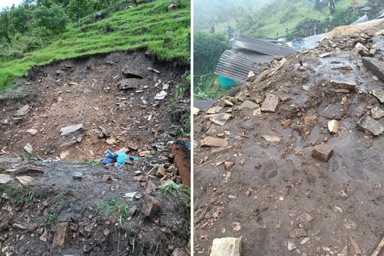 स्याङ्जामा पहिरोले घर पुरिंदा आमाछोरीको मृत्यु