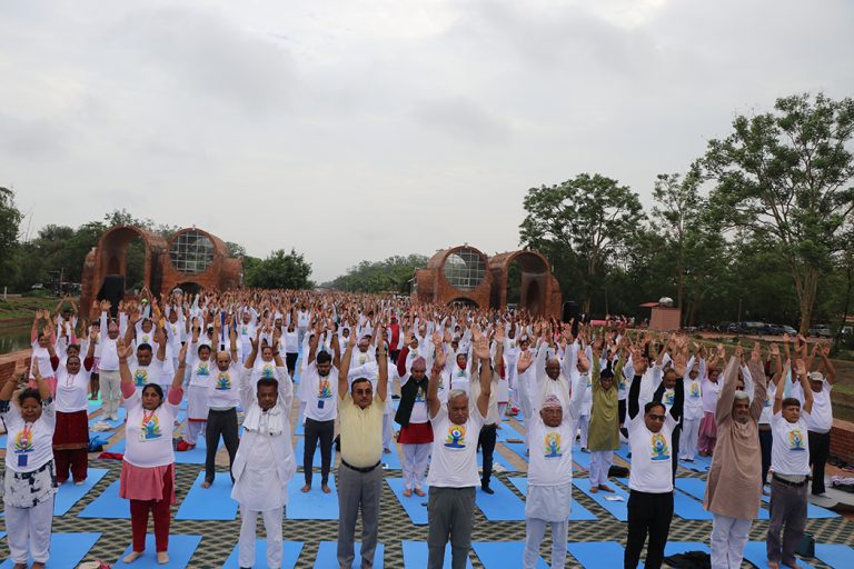 लुम्बिनीमा भारतीय राजदूतावासको योग दिवस